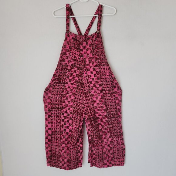 NOA NOA Handmade Tribal Printed Wide-Leg Overalls Jumpsuit Rayon Pink - Picture 1 of 14
